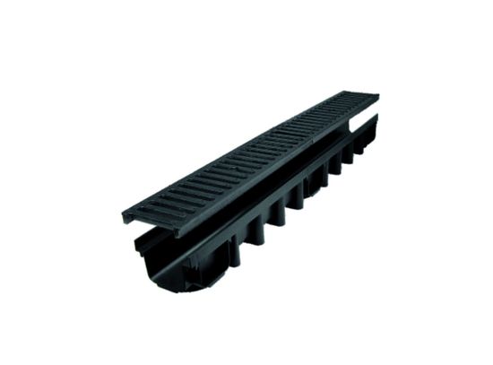 Drensrenne, 1 meter, klasse C, m/ støpejernsrist, fra Aaltvedt