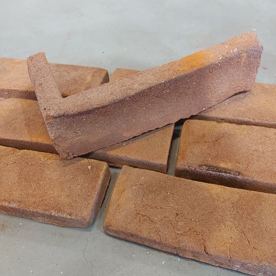 Fasadetegl, fasadestein, håndlaget, rødmix, 215 x 60 x 20 mm, pakke med 60 stk