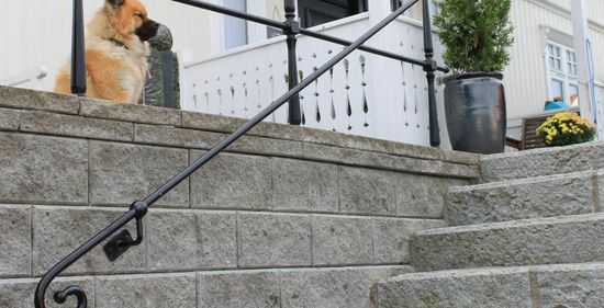 Knekt Støttemur, 1/1 stein, Grå, fra Aaltvedt