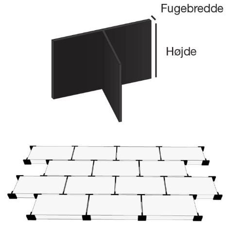Fugekryss, Pave-T, sikrer fugeavstand, 50 stk pose