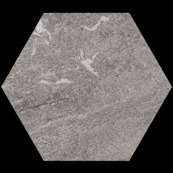Helle Heksagon, Gråmix, "ø60" x 2 cm, fra Aaltvedt