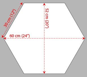 Helle Heksagon, Basalt, "ø60" x 2 cm, fra Aaltvedt 