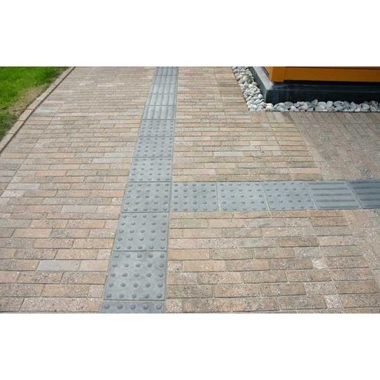 Varselindikator helle, taktil, 30 x 30 x 7 cm, grå, fra Asak