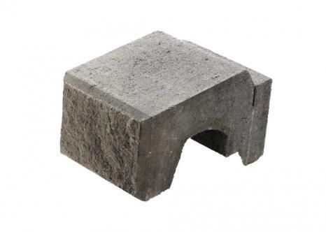 Mini Exclusive støttemur, 1/1-stein, 25 x 34 x 17 cm, Gråmix, fra Asak