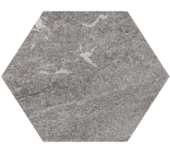 Helle Heksagon, Gråmix, "ø60" x 2 cm, fra Aaltvedt