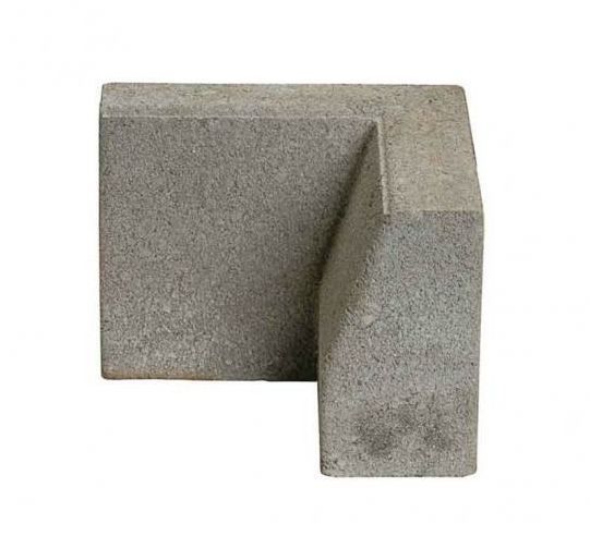 Innvendig hjørne til kantstein, 8x15x20/20 grå - Asak 