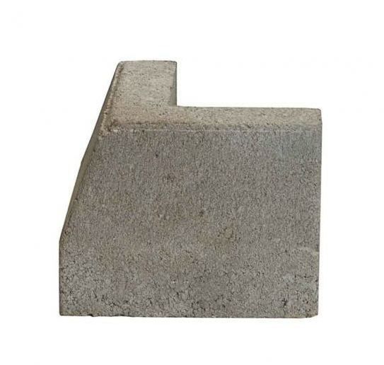 Kantstein utvendig hjørne, 8x15x20/20 cm grå - Asak