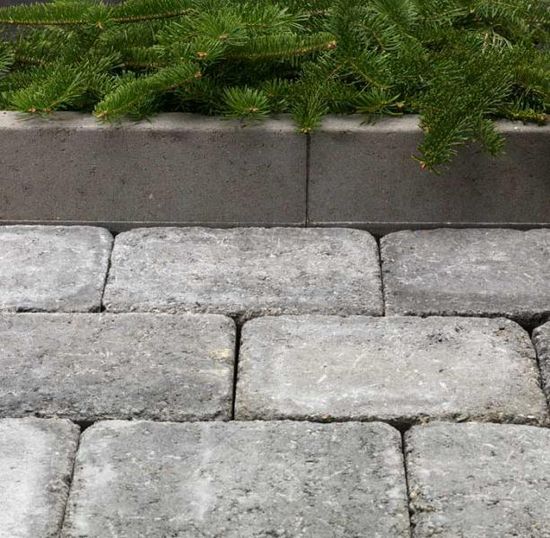 Kantstein, L60, 8 x 15 x 60 cm, grå, fra Asak