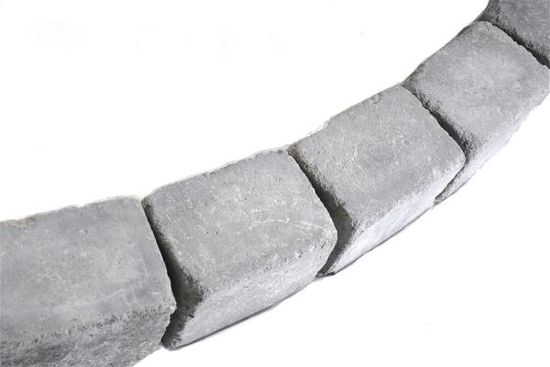 Rådhus støttemur, mur / kantstein / endeblokk, 1/2 stein, gråmix, fra Aaltvedt