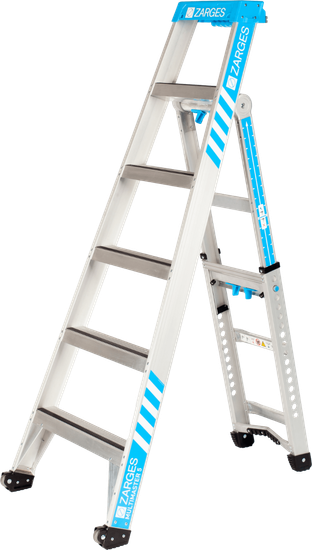 Kombistige Multimaster X5, trappestige samt anliggende stige, fra Zarges