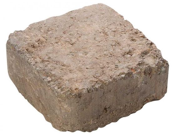 Herregårdstein kvadrat, beleggningsstein 13,5 x 13,5 x 6 cm, brunmix, fra Asak