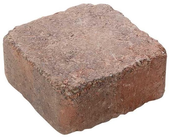 Herregårdstein, belegningsstein, kvadrat, 13,5 x 13,5 x 6 cm, rødmix, fra Asak