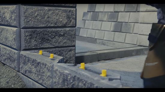 Låseknott Gul, for Kombimur, Pyntemur, Stor Støttemur, fra Aaltvedt