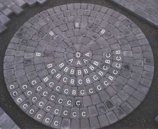 Kongsgård belegningsstein, sirkel ø 2,1 meter, Gråmix, fra Aaltvedt