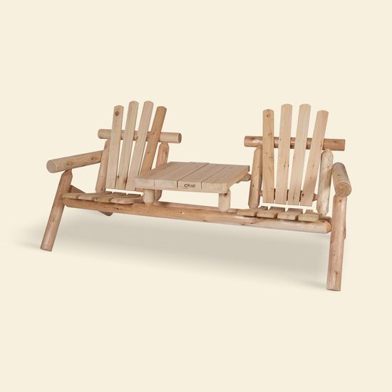 Log Toseter med bord, hvit seder tre