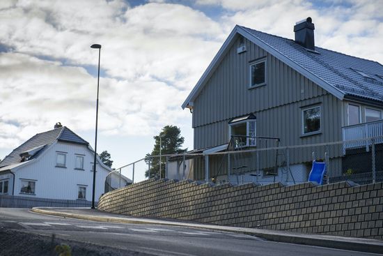 Mini Støttemur, skrå ende stein, Grå, fra Aaltvedt 