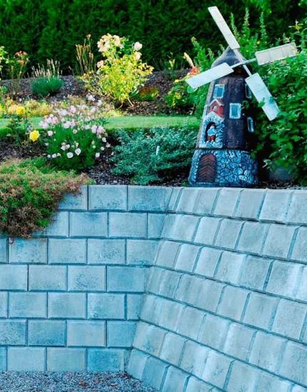 Mini Støttemur, 1/2 stein, Grå, fra Aaltvedt