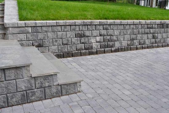 Mini Exclusive støttemur, 1/1-stein, 25 x 34 x 17 cm, Gråmix, fra Asak