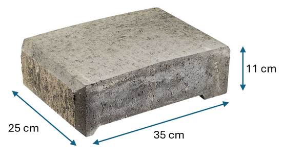 Mini Exclusive toppstein, 25 x 35 x 11 cm, Gråmix, fra Asak