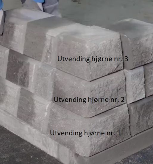 Mini Støttemur Knekt, Hjørne utvendig nr. 1, fra Aaltvedt