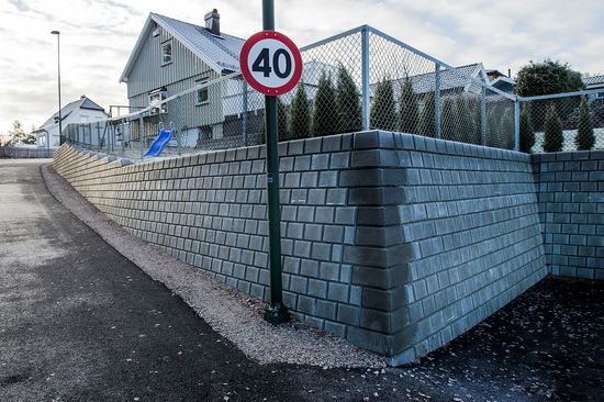 Mini Støttemur blokk, 1/1 stein, grå, 25 x 28 x 17 cm, fra Aaltvedt 