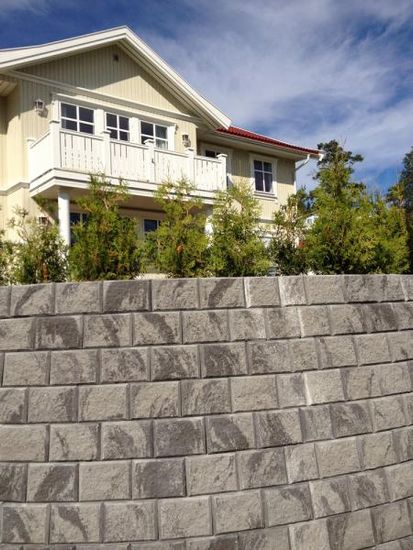 Mini Exclusive støttemur, 1/1-stein, 25 x 34 x 17 cm, Gråmix, fra Asak