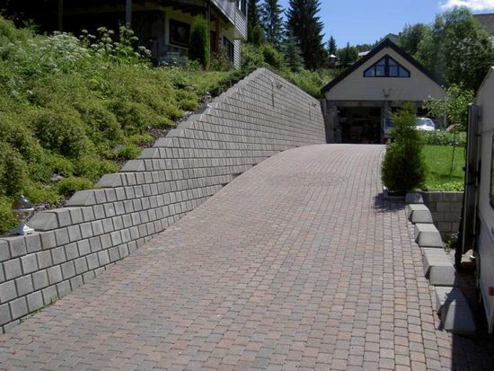 Ministøttemur skrå avslutning, 25 x 34 x 17/0 cm, Grå, fra Asak