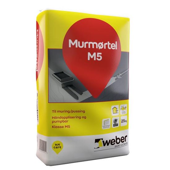 Weber Murmørtel M5, 25kg, plastsekk