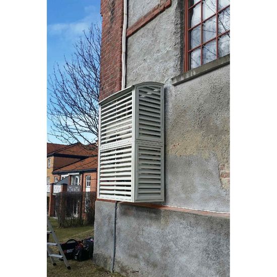 Påbygningssett til varmepumpehus, Gir totalt 147-162 cm høyde, Sort