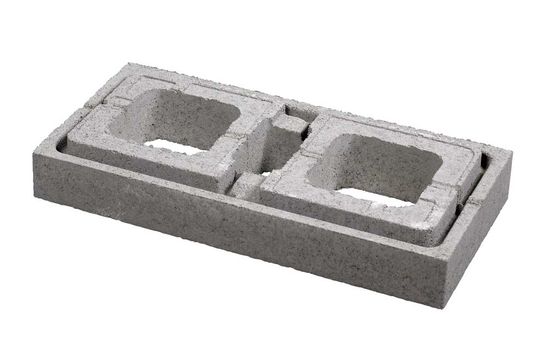 Modul, 1/1 normalstein, 60 x 30 x 9 cm, Grå, fra Asak