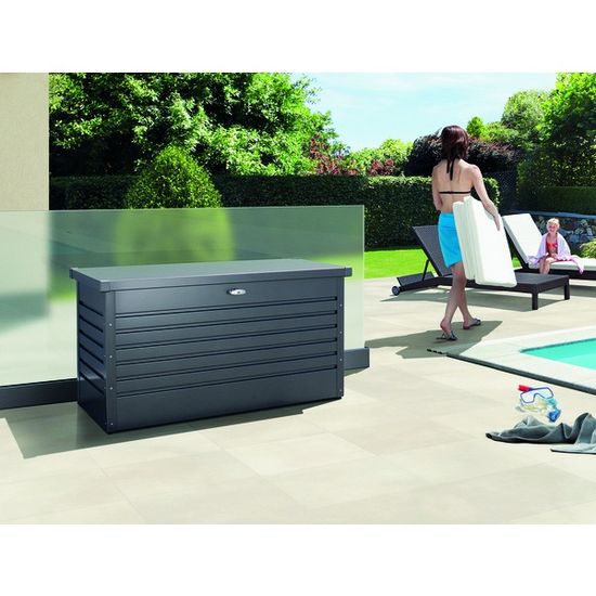 Putekasse, oppbevaringsboks, Leisuretime 130, 125 x 53,5 x 66 cm, Mørkgrå, fra Biohort