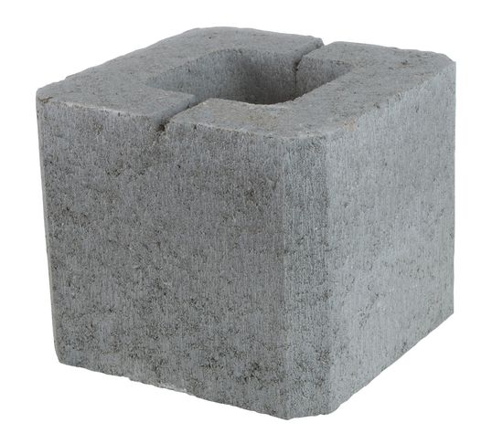 Pilarblokk / søyleblokk, 23,5 x 23,5 x 20 cm, Grå, fra Aaltvedt