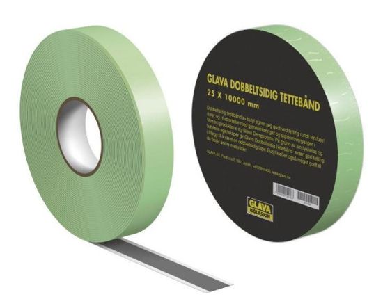 Glava Dobbeltsidig tettebånd, 25 mm - 10m