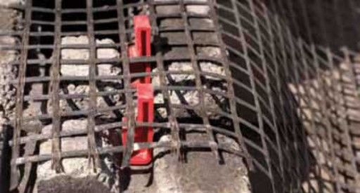 Geoloc monteringsknott, rød, 50 stk, til Rådhus og Knekt støttemur, fra Aaltvedt 