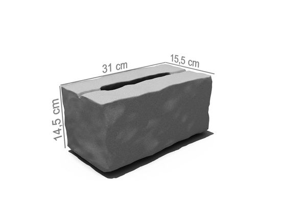 Rådhus Geoloc Mur, hjørnestein, 31 x 14,5 x 15,5 cm, brunmix, fra Aaltvedt