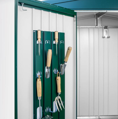 Redskapsbod, utebod, Europa Str 1, 84 x 172 cm, Mørkgrå, fra Biohort