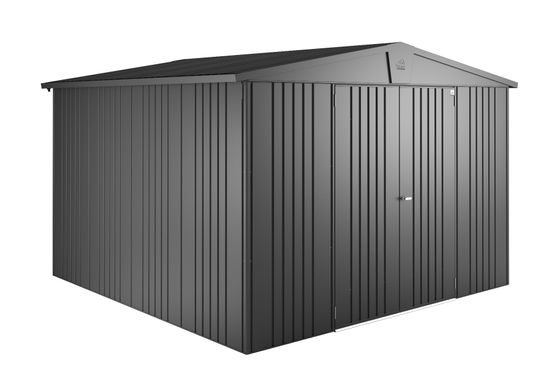 Redskapsbod, utebod, Europa Str 7, 300 x 316 cm, Mørkgrå, fra Biohort