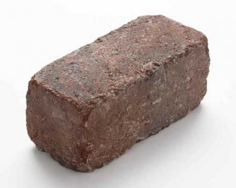 Kantstein / mur, Herregård, 30 x 13,5 x 13,5 cm, rødmix, fra Asak