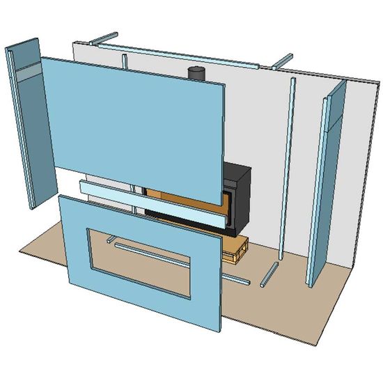 Brannmurplate, Skamoenclosure, 2440 x 1220 x 25 mm