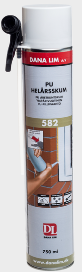 Byggskum, montasjeskum, PU 582, helårs, 750 ml
