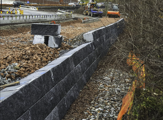 Granittblokk, Rocks murblokk, larvikkitt, Eksklusiv, 30 x 30 cm