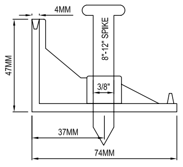 Kantavslutning, kantsikring, Snap Edge Barrier (2-pk), 2 m lange, inkl. jordspiker, fra Asak
