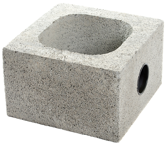 Sokkelelement for Leca Venti pipe, 30 x 48 x 48 cm, ettløps pipe, fra Leca