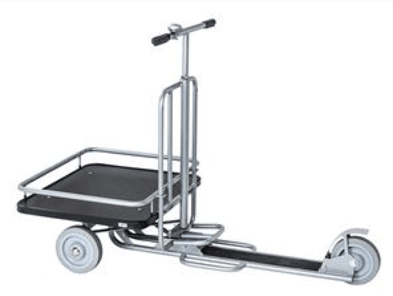 Sparkesykkel med lasteplan, plukksykkel, 3-hjuls, lastekapasitet 200 kg 