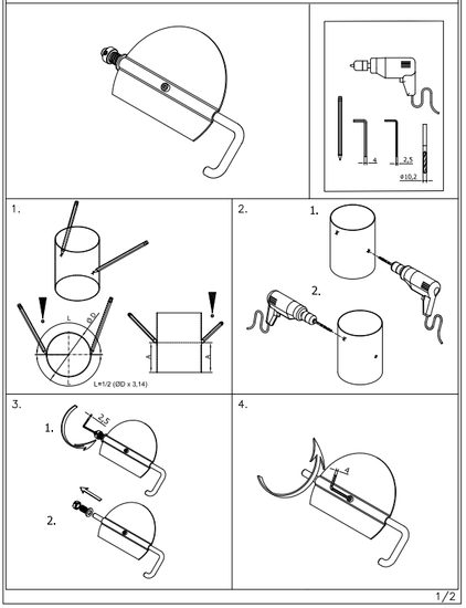 Spjeld, ø125 mm, til røykrør i plate jern
