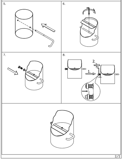 Spjeld, ø125 mm, til røykrør i plate jern