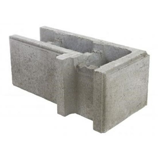 Forskalingsblokk, F20-50, hjørneblokk helstøpt, 50x25x20cm, Grå, fra Asak