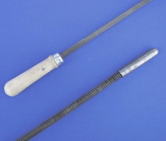 Stålfjærskaft, skaft for børstehode, rørbørste, 1,2 meter, med tre håndtak