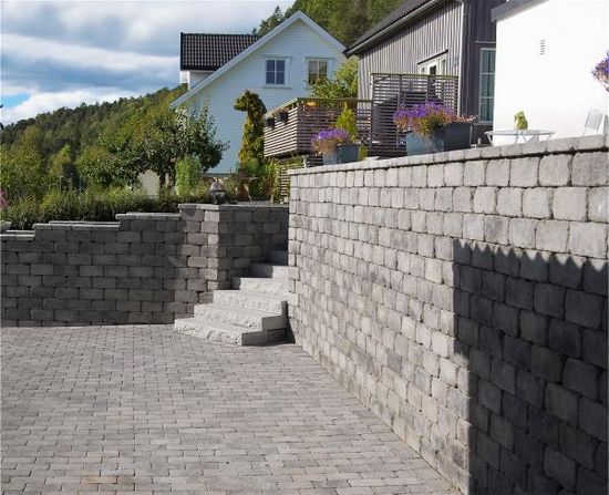Rådhus Geoloc støttemur / mur, Gråmix, fra Aaltvedt