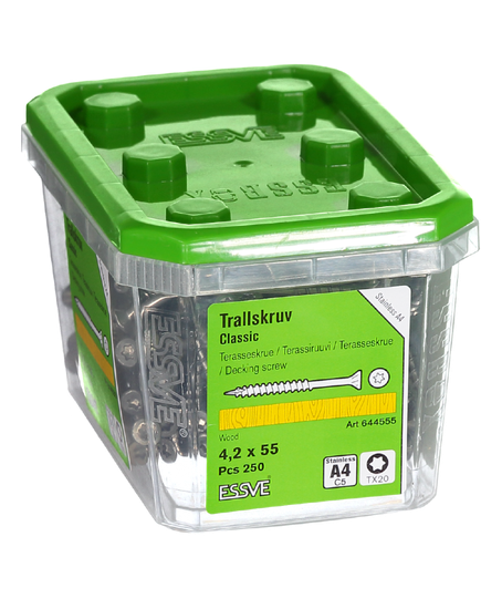 Terrasseskrue, Classic, 4,2 x 55 mm, A4 syrefast, - 250 stk.